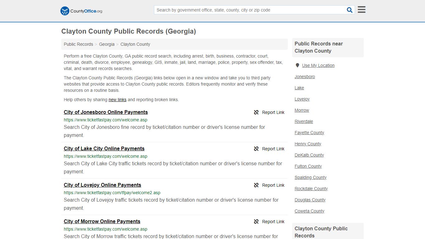 Public Records - Clayton County, GA (Business, Criminal, GIS, Property ...