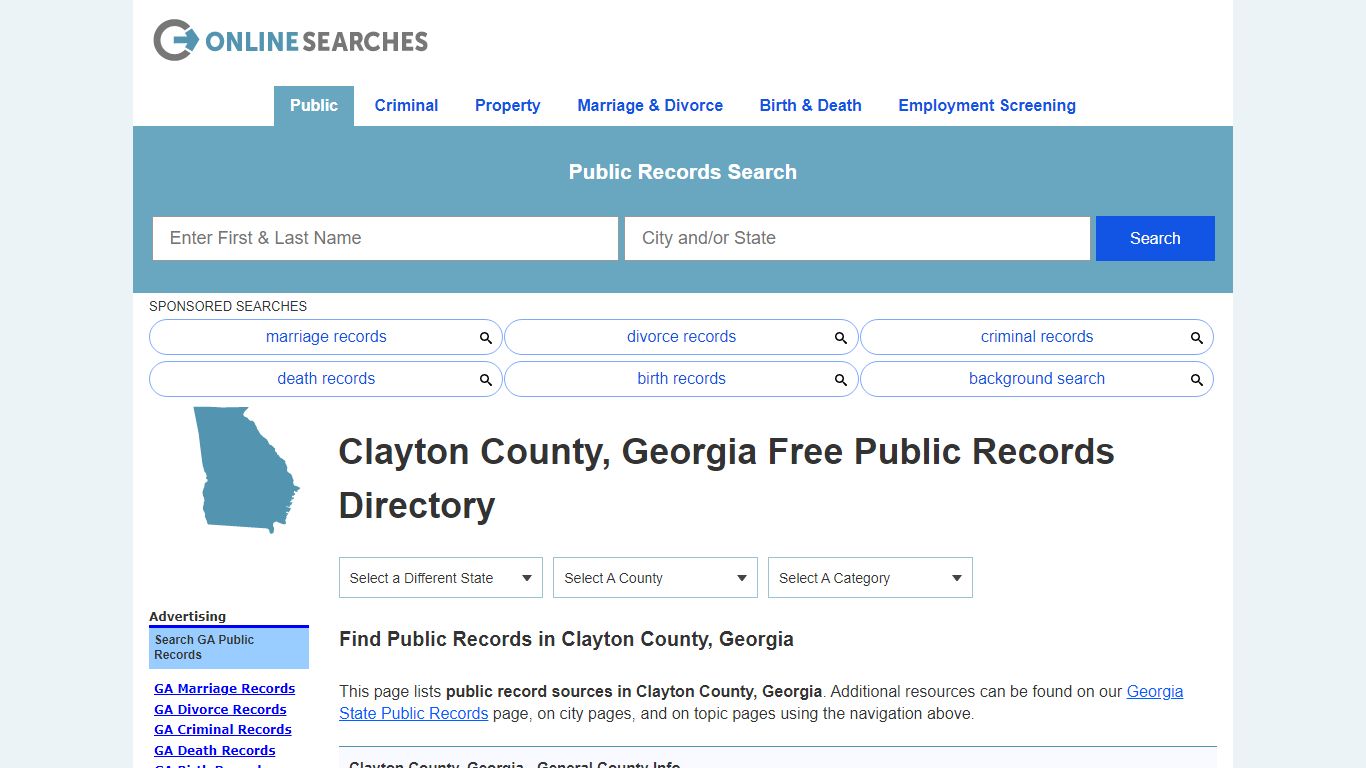 Clayton County, Georgia Public Records Directory